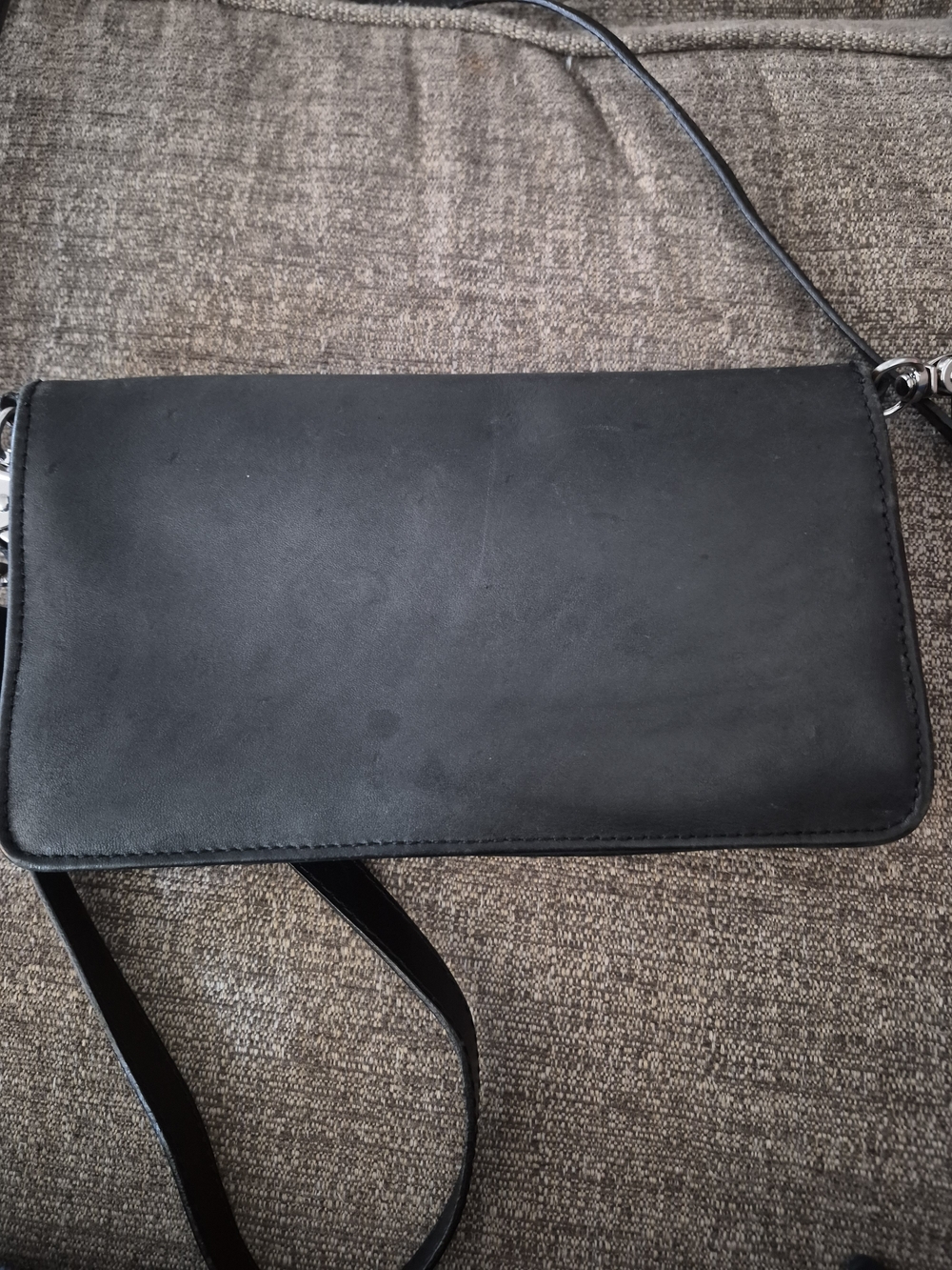Black Women’s Crossbody Bag with Crystal Skull Accent - Picture 5 of 5